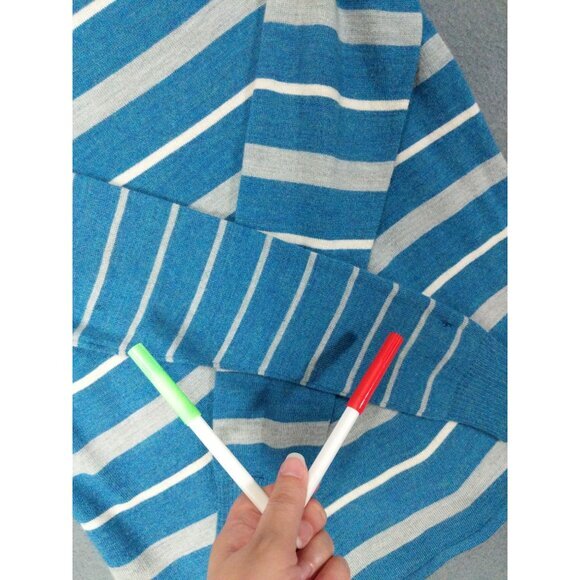 SMARTWOOL Women Sweater SZ S Split Stripe Glacial Blue Heather Base Layer Merino - Picture 6 of 8